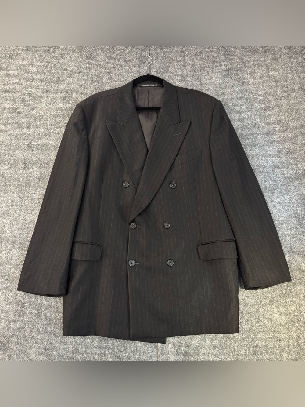 VTG Fendi Chalk Stripe Double Breasted Mens Sports Coat Blazer 58IT/48US